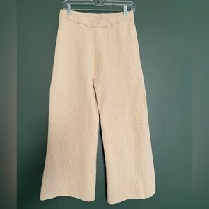 FP Beach- 100% cotton Tan Wide-Leg cropped Pants beach cover summer fashion